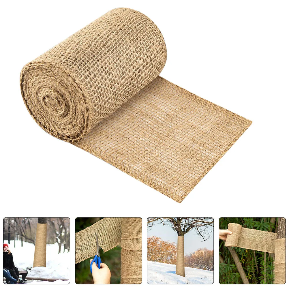 

Burlap Tree Protector Wrap 20Cm X 5M Natural Fiber Trunk Cover for Winter Frost Protection Bark Repair Sun Reflective Garden