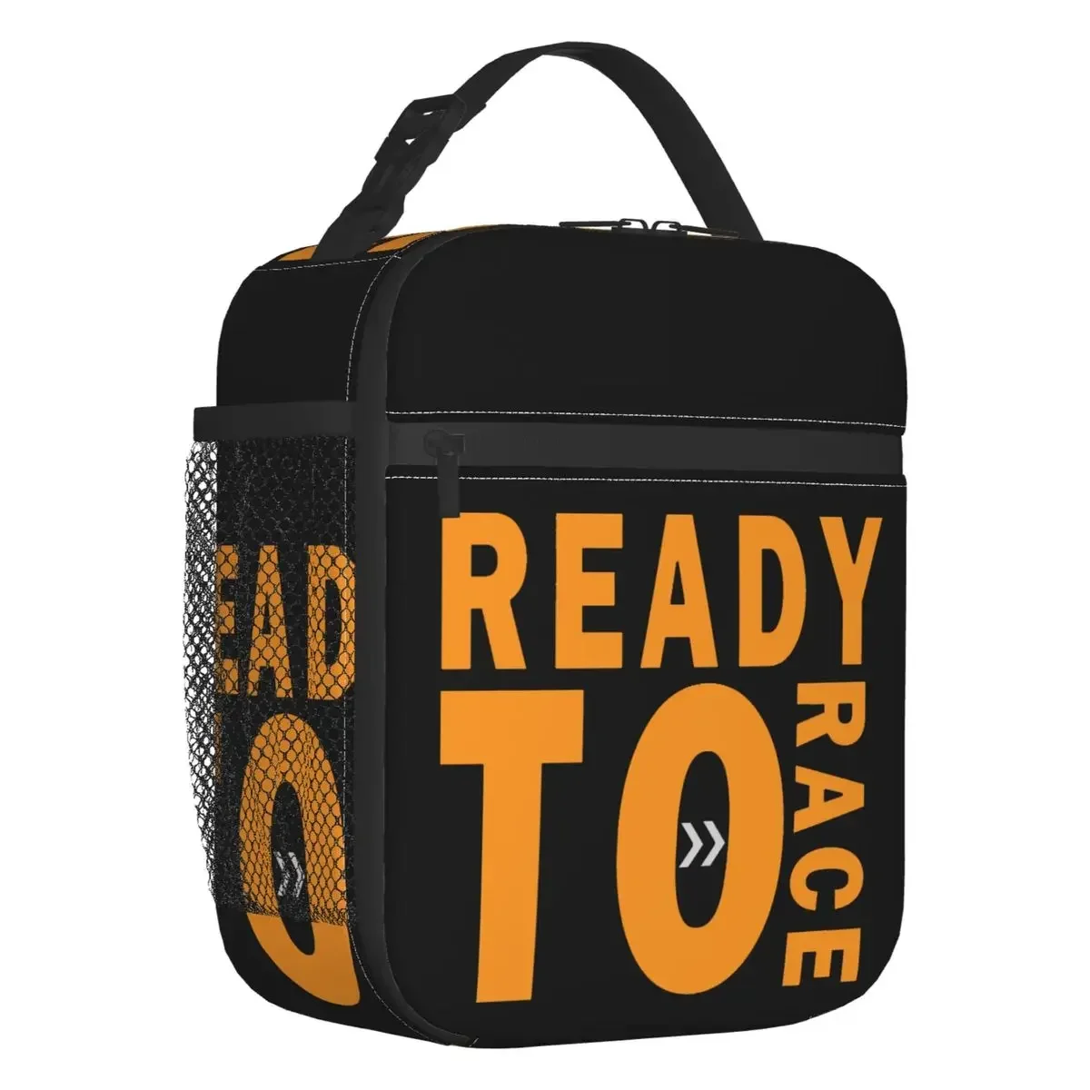 

Custom Ready To Race Insulated Lunch Bag for Women Motocross Asphalt Bike Thermal Cooler Lunch Tote Office Work School