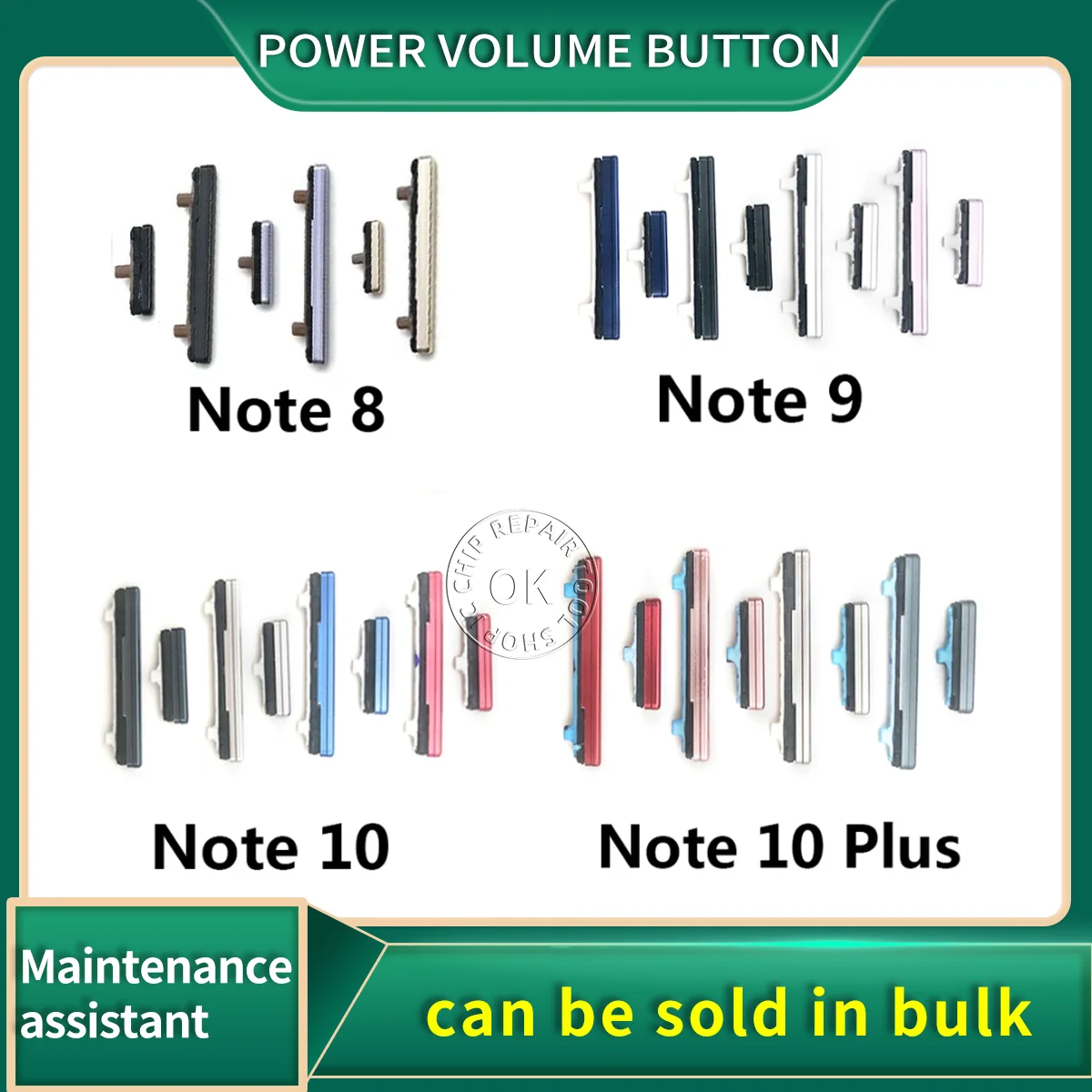 Power Button + Volume Side Button For Samsung Galaxy Note 8 9 10 Plus Power Button + Volume Side Button Key Keys Buttons
