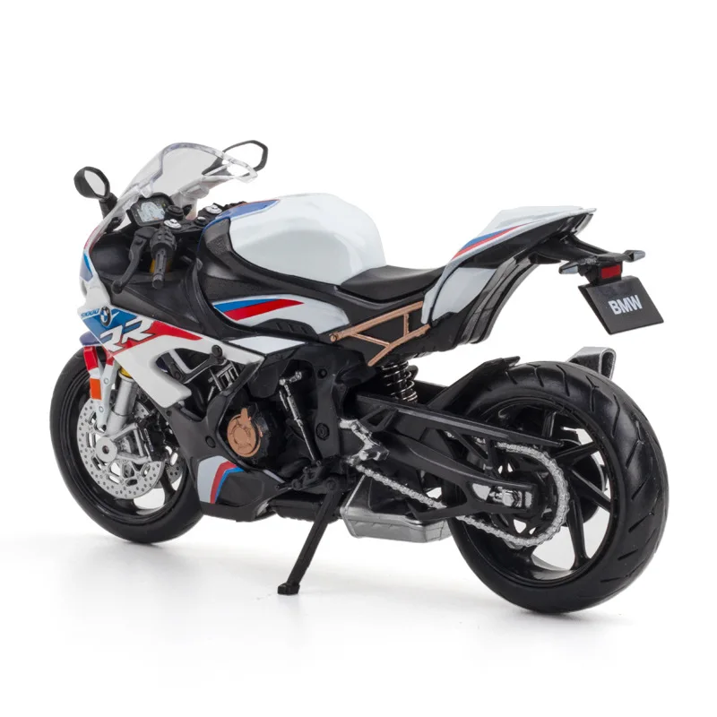 โมเดลรถมอเตอร์ไซค์ BMW S1000RR ขนาด 1/12 ของเล่นโลหะผสมแบบหล่อขึ้นรูป จำลองแบบรถมอเตอร์ไซค์ ของสะสมตกแต่ง ของเล่นเด็กผู้ชาย ของขวัญ