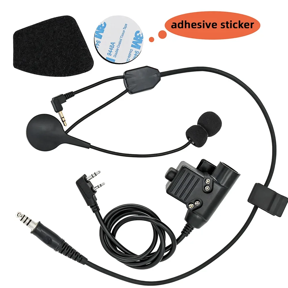 Microphone U94 PTT Y Line Kit for Howard Leight Impact /ZOHAN EM054 /SORDIN IPSC Tactical Noise Shooting Headphone Accessorie