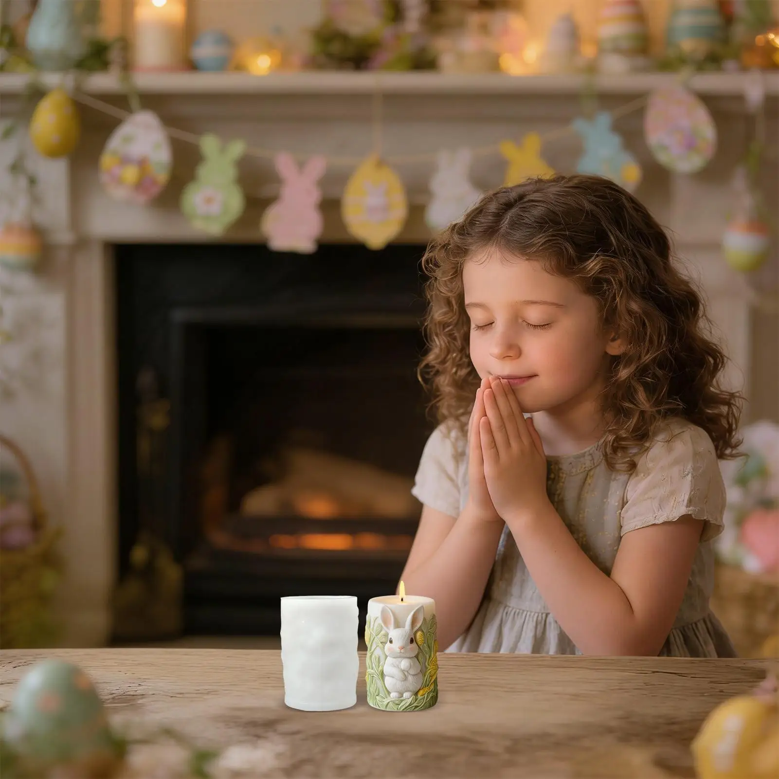 

Художественная форма для свечей с цветком кролика, изысканно с рисунком для изготовления очаровательных ароматических свечей, 2026, пасхальные вечерние украшения для дома