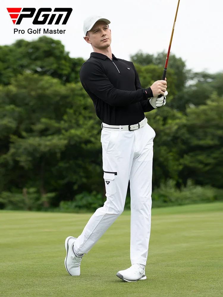 

PGM Golf Trousers Men's Pants Sports Workwear Casual Straight Trousers Large Pocket Men's Golf Clothing Fashion All-Match