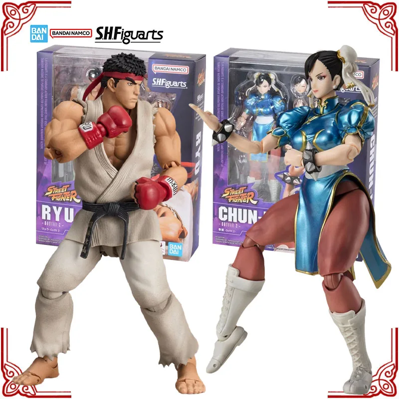 

In Stock Genuine Bandai Street Fighter Model Kit SHF Chun Li Ryu Outfit 2 Anime Action Figure Collection Finished Model Toy Gift