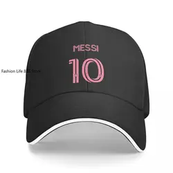 Pink Number 10 Baseball Cap Fashion Argentina Football Messi Sandwich Caps Unisex Style Adjustable Dad Hat Outdoor