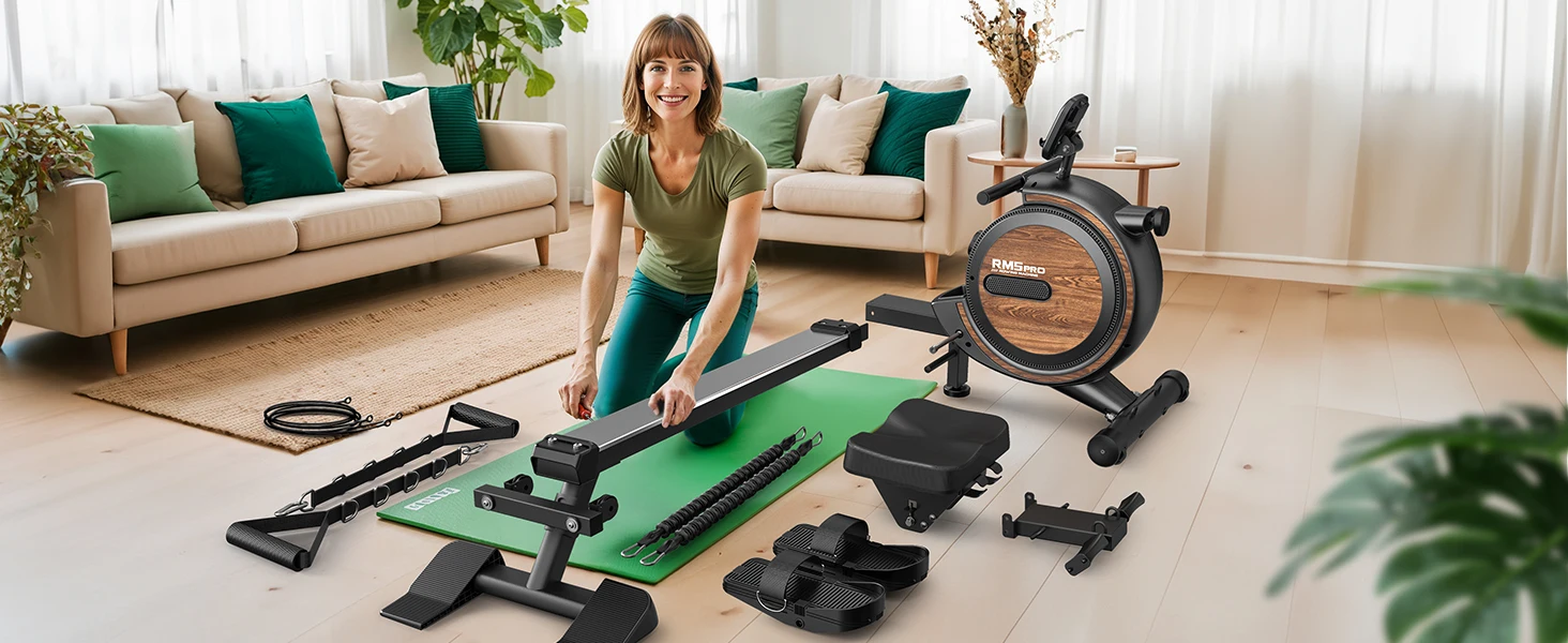 Magnetisches Rudergerät mit Einzigartigem Seilsystem, 2-in-1 Kardio- & Krafttraining, Bluetooth-Monitor, Tablet-Halterung, 160KG Maximalgewicht – Detail 12