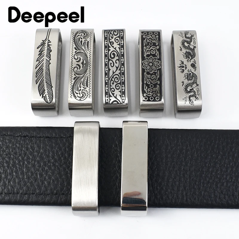 Deepeel 40mm Belt Loop Brushed Metal Solid Stainless Steel Strap 3.7-3.9cm Belts DIY Leather Craft Hardware Jeans Accessories