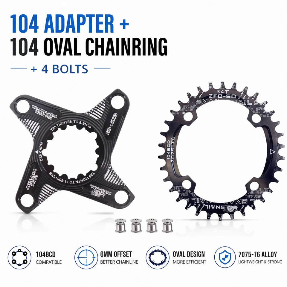 スネイルラウンドオーバルチェーンリング 6mmオフセット SRAM XX1