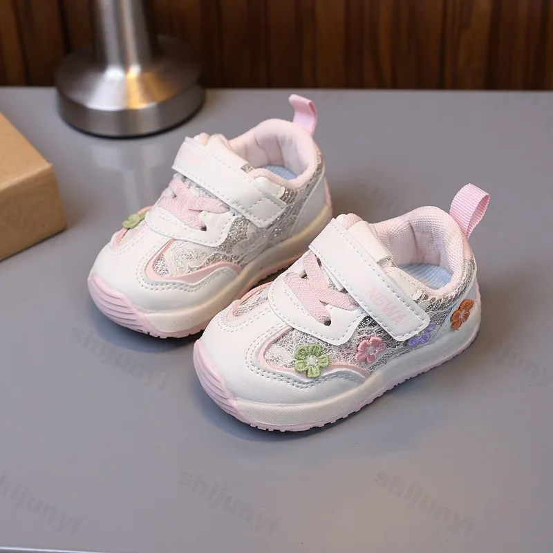 

Kid Shoes Sneakers Soft Sole Girls Casual Sports Outdoor Running Shoes Breathable Light Spring Autumn Flowers Children Sneakers