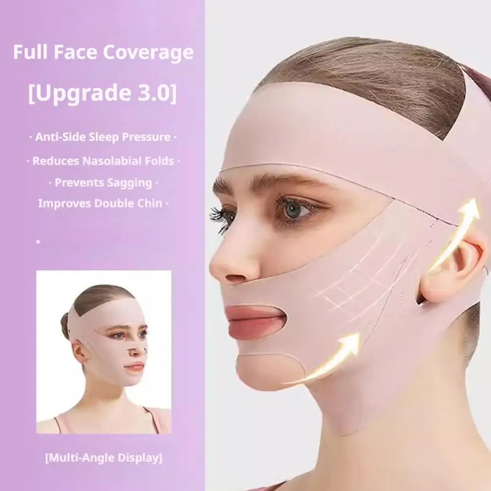 V-Line Face Lifting Strap Reusable Double Chin Reducer Breathable Anti-Wrinkle Bandage for Slimming, Shaping,Tightening