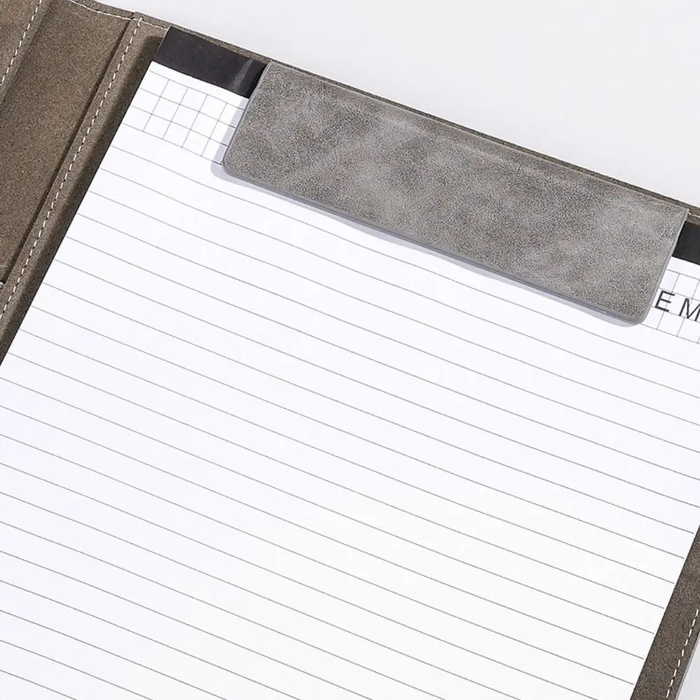 다기능 A4 회의 폴더 빈티지 휴대용 클립 보드 가죽 파일 폴더 마그네틱 클립이있는 쓰기 패드