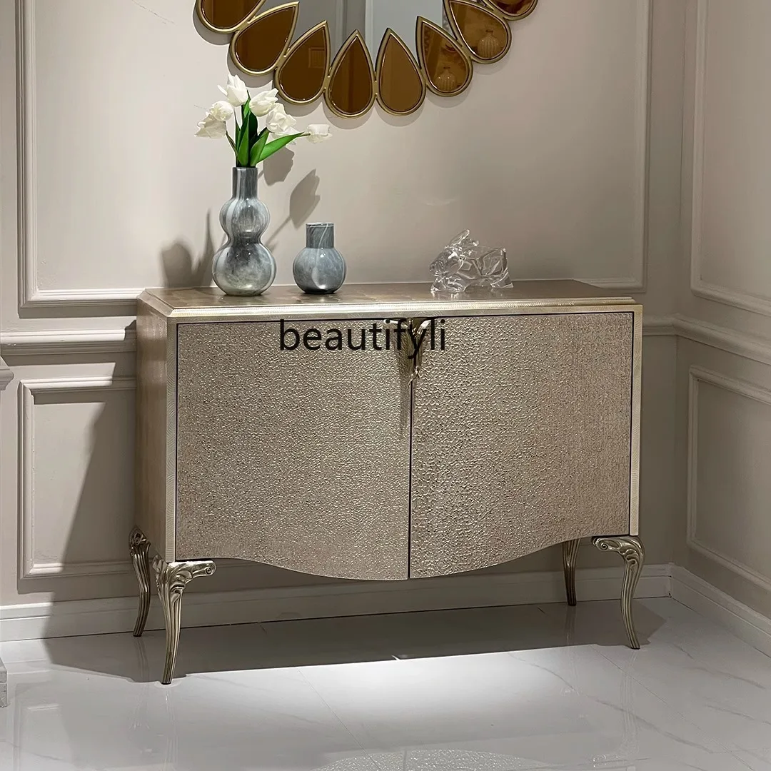 

American-style Light Luxury Solid Wood Entryway Cabinet Shoe Storage Cabinet Modern Living Room High-end Storage Sideboard