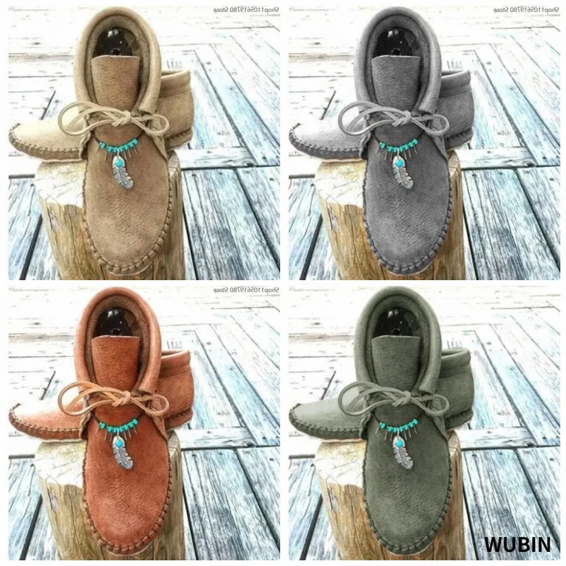 Women Solid Color Four Seasons Commuter Casual Flat Short Tube Cotton Boots Daily Versatile Wear Cosplay Roleplay Party Footwear