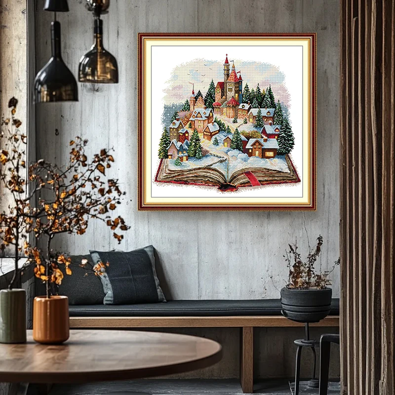 

Cross Stitch Magic Castle Needlework Sets Adia Canvas Home Decoration 14CT 11CT 16CT DIY Embroidery Scenery Kits joy sunday