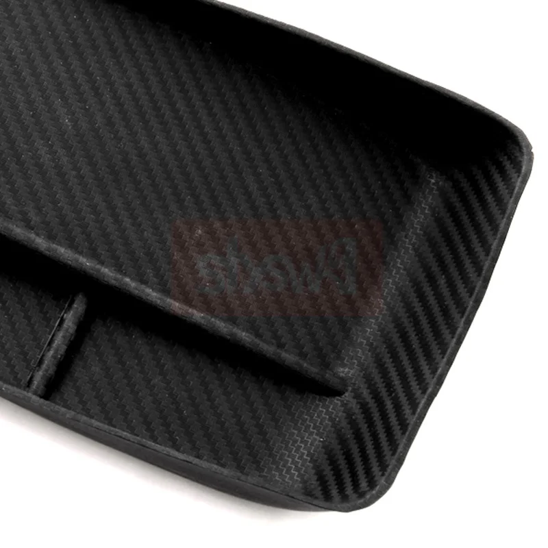 1Pcs Carbon Fiber Texture Silicone Accessories Car Center Console Tray Inner Panel for Toyota Prius 50 Phone Key Box Storage Bag