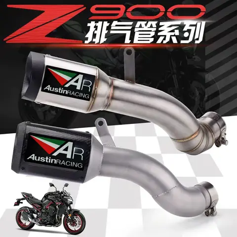 Kawasaki Z900 2017-2021 수정 배기 AR 시리즈 배기 파이프 용 탄소 섬유 배기 파이프