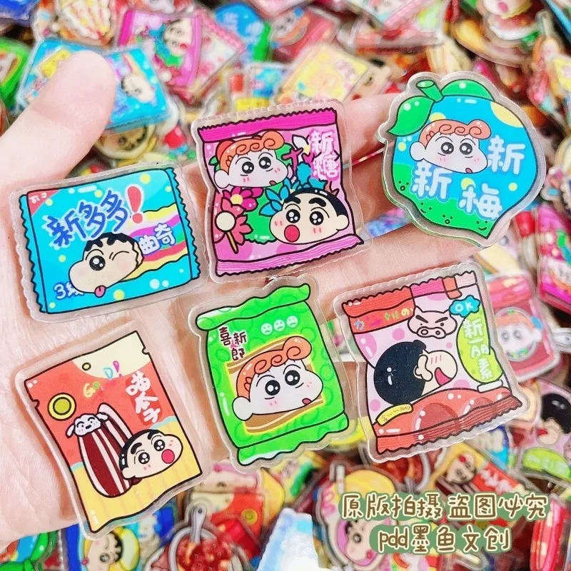 Cartoon anime Crayon Shin-chan acrylic patch irregular 2/4cm handmade DIY keychain pendant PP clip material accessorie wholesale