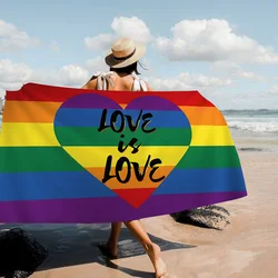 Rainbow LGBT Pride Flag Towel Microfiber Beach Towel Absorbent Quick dry Soft Yoga Swimming Resort Mountain Climbing Towel