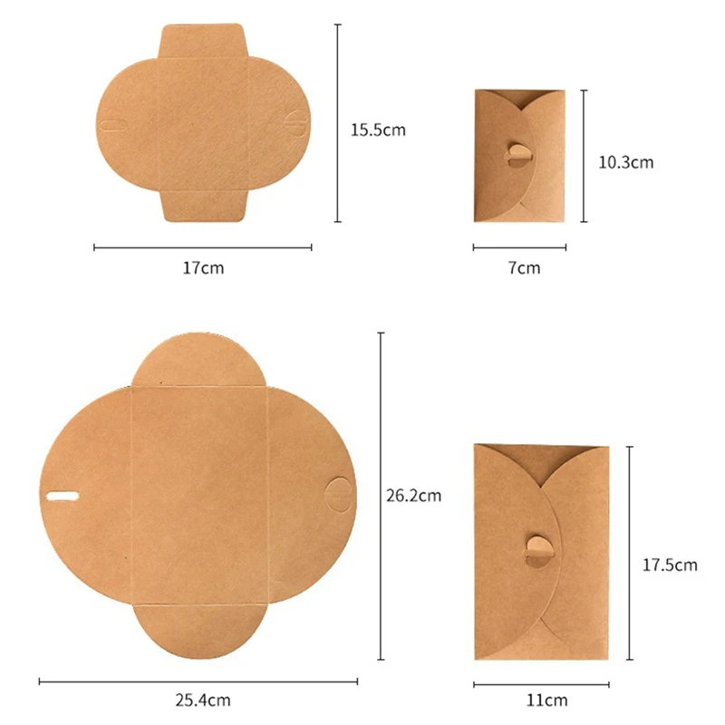100Pcs Kraft Mini Envelopes Brown Kraft Envelopes Retro Love Kraft Paper For Gift Cards And Business Cards 17.5X11cm