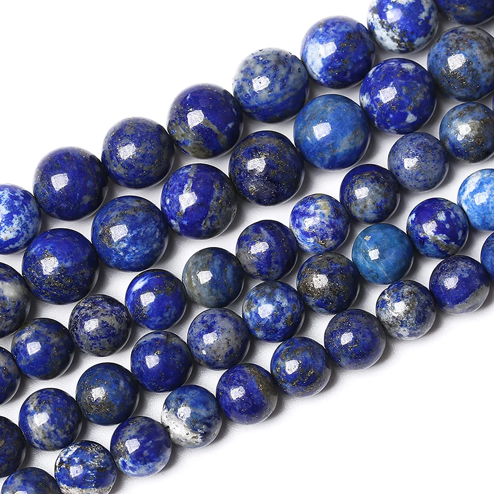 AA Natural Lapis Lazuli Stone Beads for Jewelry Making 4 6 8 10mm Round Loose Beads DIY Bracelet Charms Accessories 15''Inches