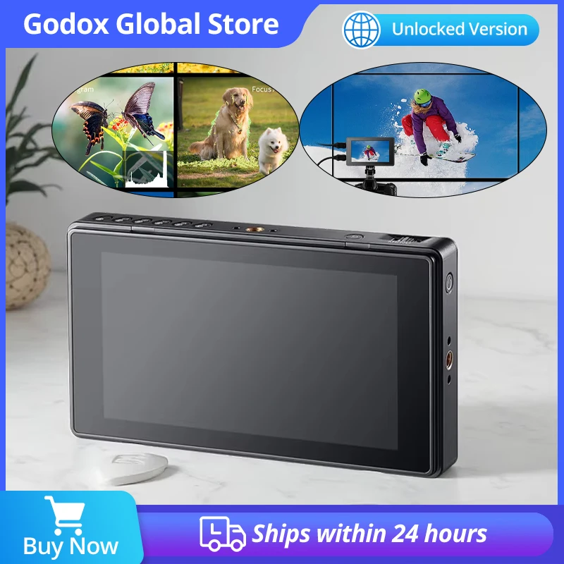

Godox GM55 5.5 Inch GM7S 7 inch 4K Monitor DSLR 3D LUT Touch Screen IPS FHD 1920x1080 Video 4K HDMI Field Monitor Dslr