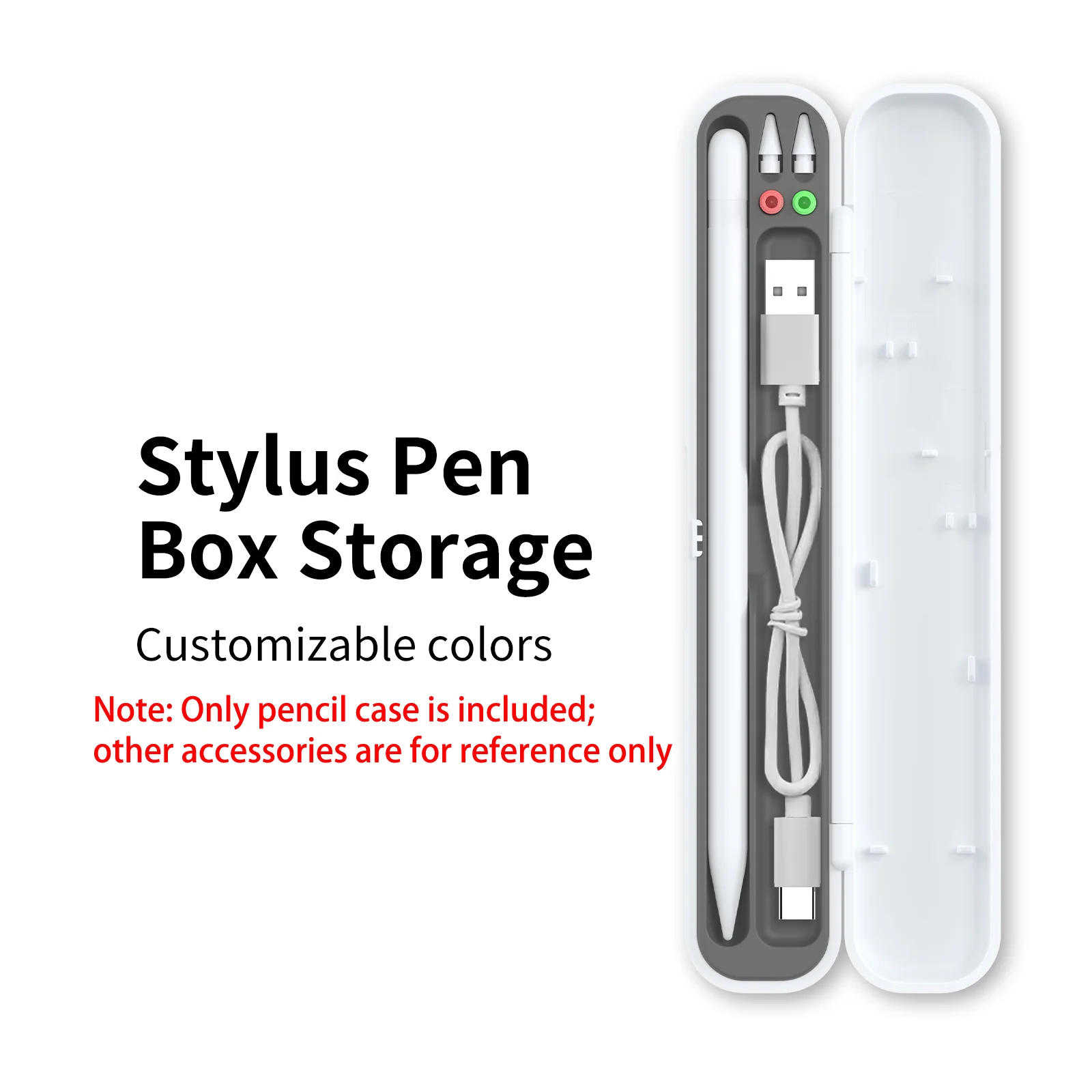Portable Storage Box For Apple Pencil 1st 2nd Gen Stylus Pen Protective Cover Travel Essentials iPad Pen Accessories White Blue