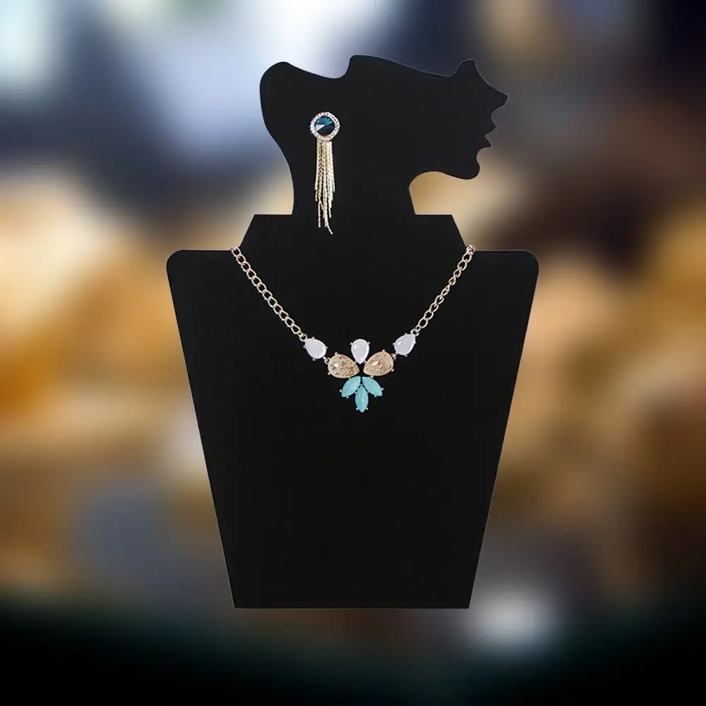 

Fabric Mannequin Jewelry Display Stand Side Face Mannequin Unique Bracelets Earrings Holder Head Bust Portrait