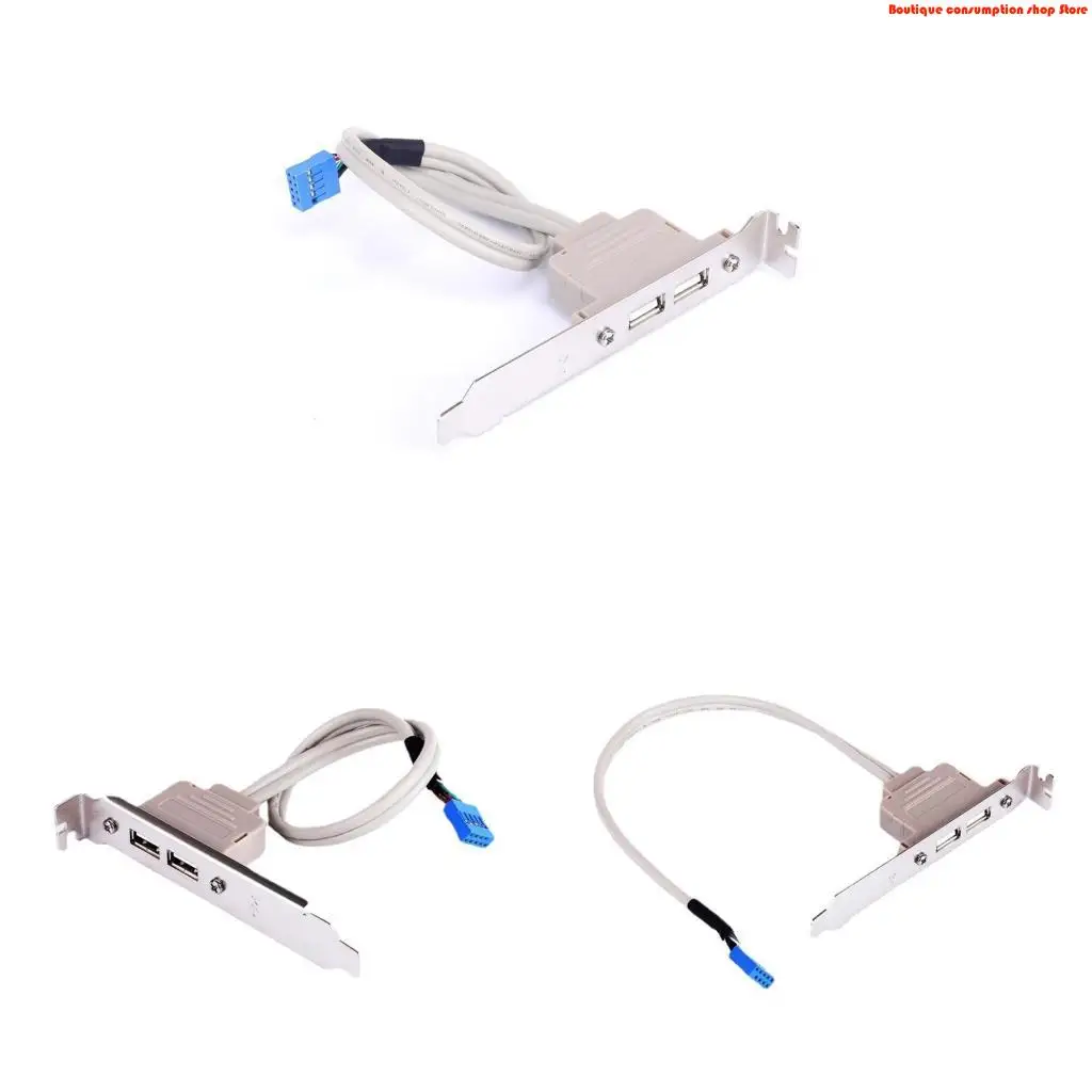 L9NA USB 2.0 2 Ports PCI Bracket Cable with Built-In 9-Pin Header, for Computer for C