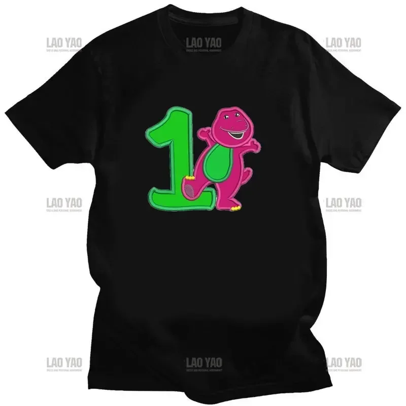 Kawaii Dinosaur Barney & Friends Print Men's and Women's Tshirt Fashion Trend Street Casual Summer Tee Tops