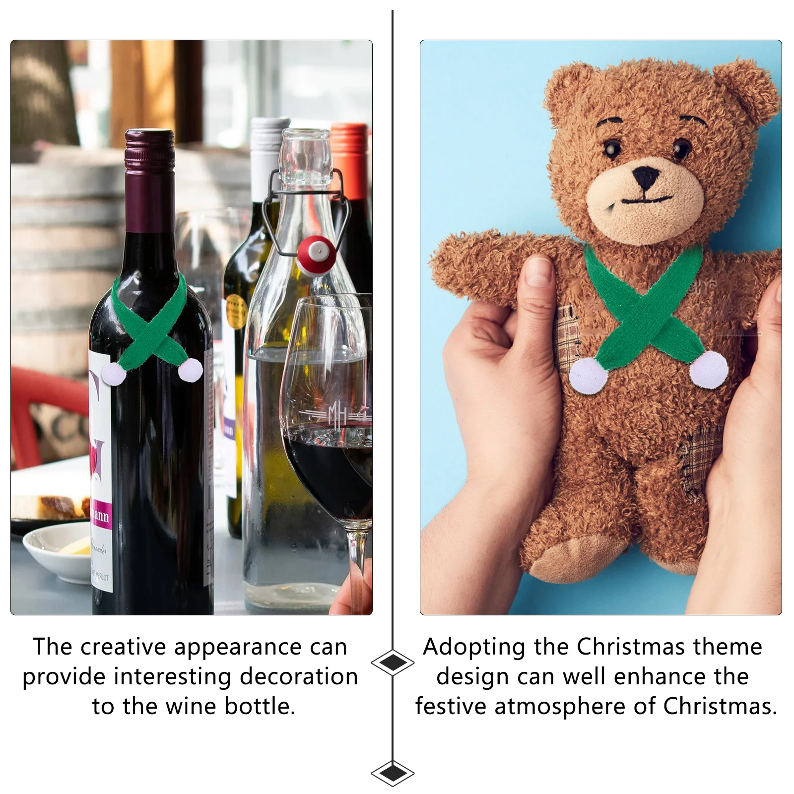 

10Pcs Mini Scarfs Cute Christmas Scarfs for Pets Kids Decor Lovely Festive Wearable Ornaments Holiday Supplies