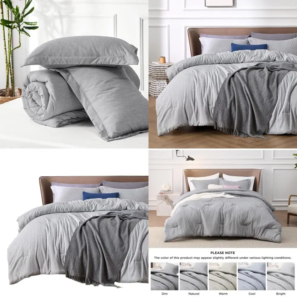 

Серый всесезонный комплект одеял Queen-размера с 2 наволочками для подушек