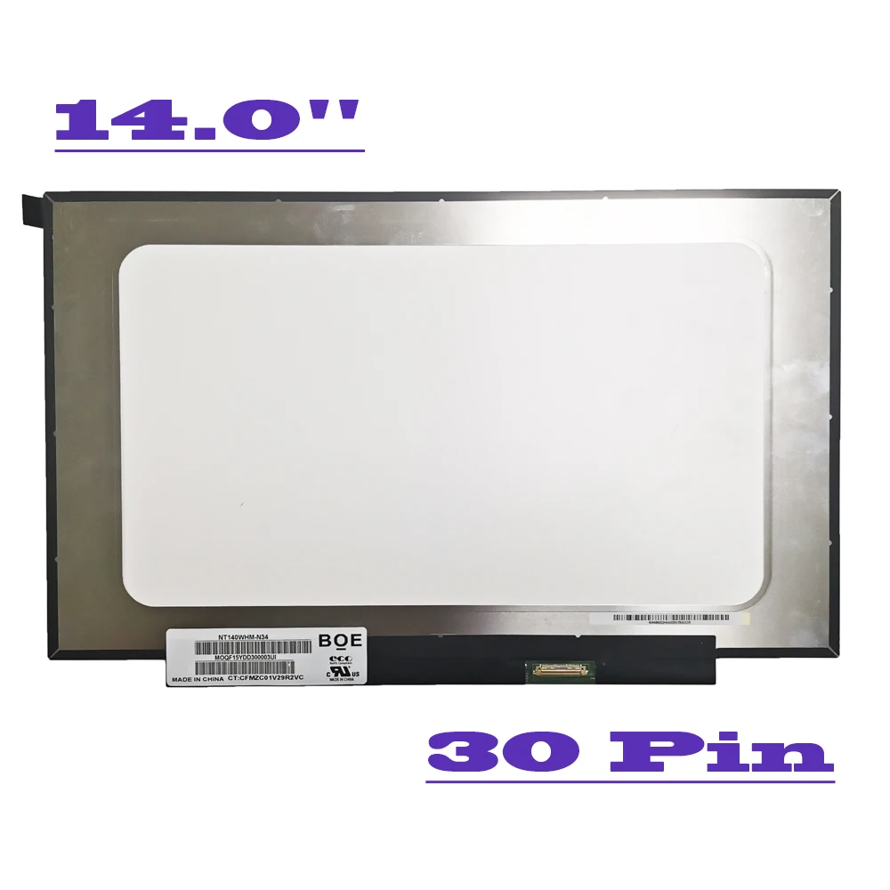 14 Inch Slim Notebook Panel NT140WHM-N34 NT140WHM-N43 NT140WHM-N44 NT140WHM N46 EDP 30 Pins LCD Display Screen