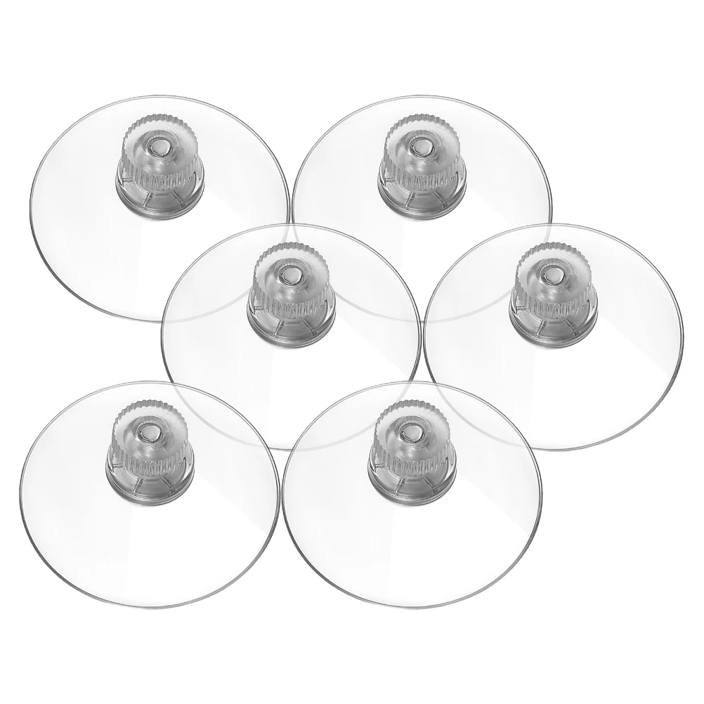 

6pcs Suction Cup Hooks Heavy Duty Clear Pads for Glass Small Windows Hangers Thread Screw Nut PVC Strong Waterproof