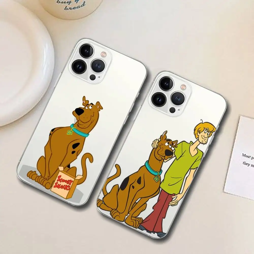حافظة هاتف D-Doo Cute D-Dog S-Scoobies شفافة لهاتف آيفون 16 15 11 13pro Max 14Plus X Xr Xs Max 12mini - غطاء شفاف #1