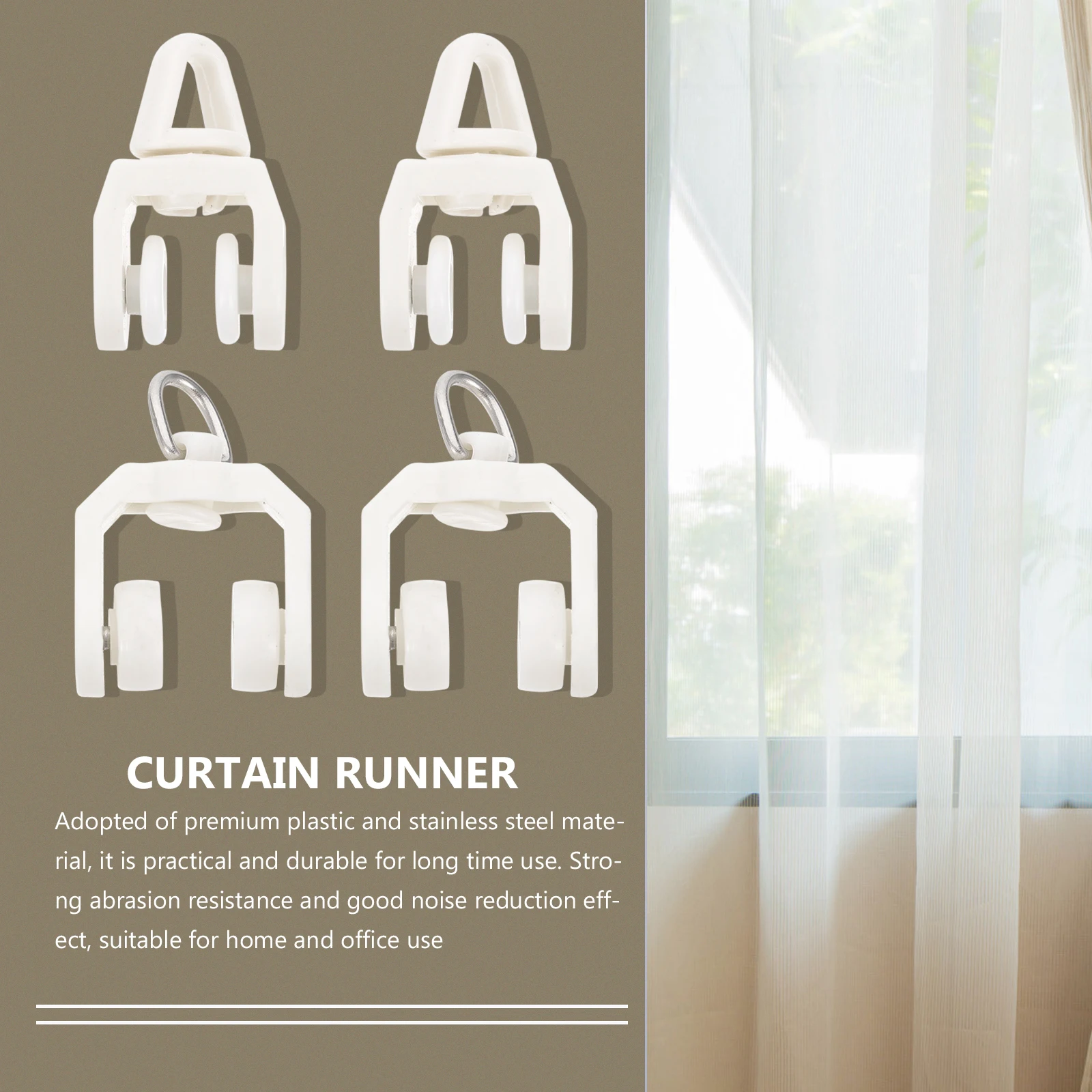 

50 Pcs Pearl Track Pulley Curtain Gliders for Plastic Sliders Glides Rv Curtains Rollers