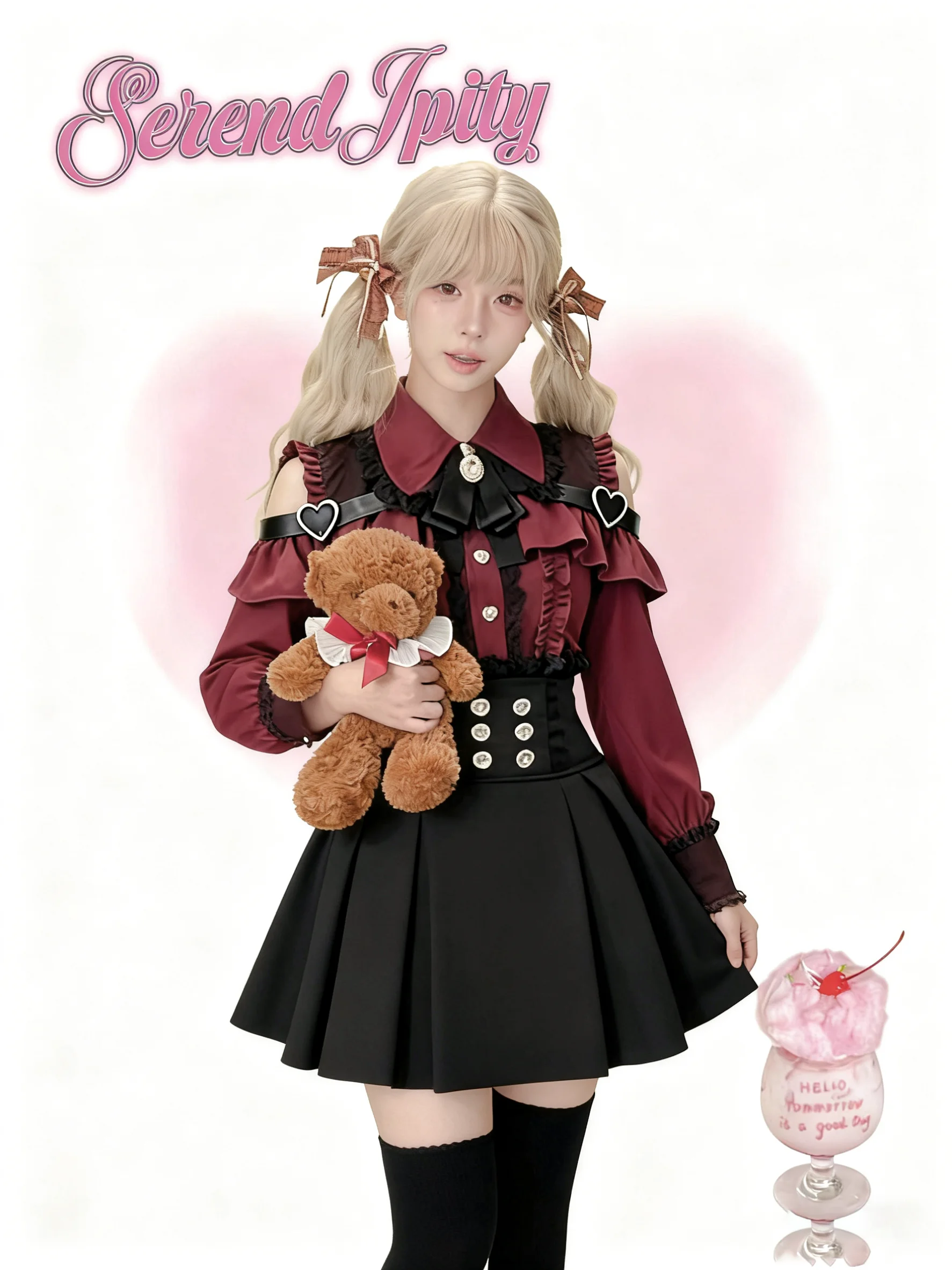 Japanese Kawaii 2 Piece Skirts Sets Autumn Casuall Vintage Style Y2k Crop Tops Blouse + Mini Skirts Vintage Lolita Dress Suits