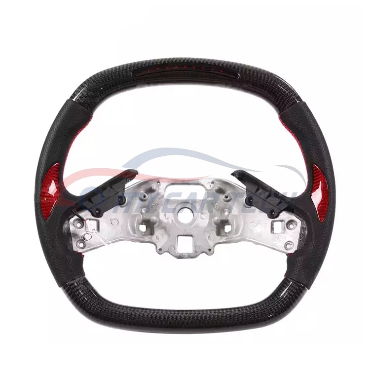 ل تشيفي كورفيت C8 C6 C7 C5 ألياف الكربون عجلة القيادة الكانتارا مجداف شيفتر LED RPM المقاود