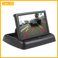 4.3 Inch Folding Screen Car Monitor for Rear View Camera Reversing Image Display TFT LCD Front/Side/Rear 2 Channel Video Input