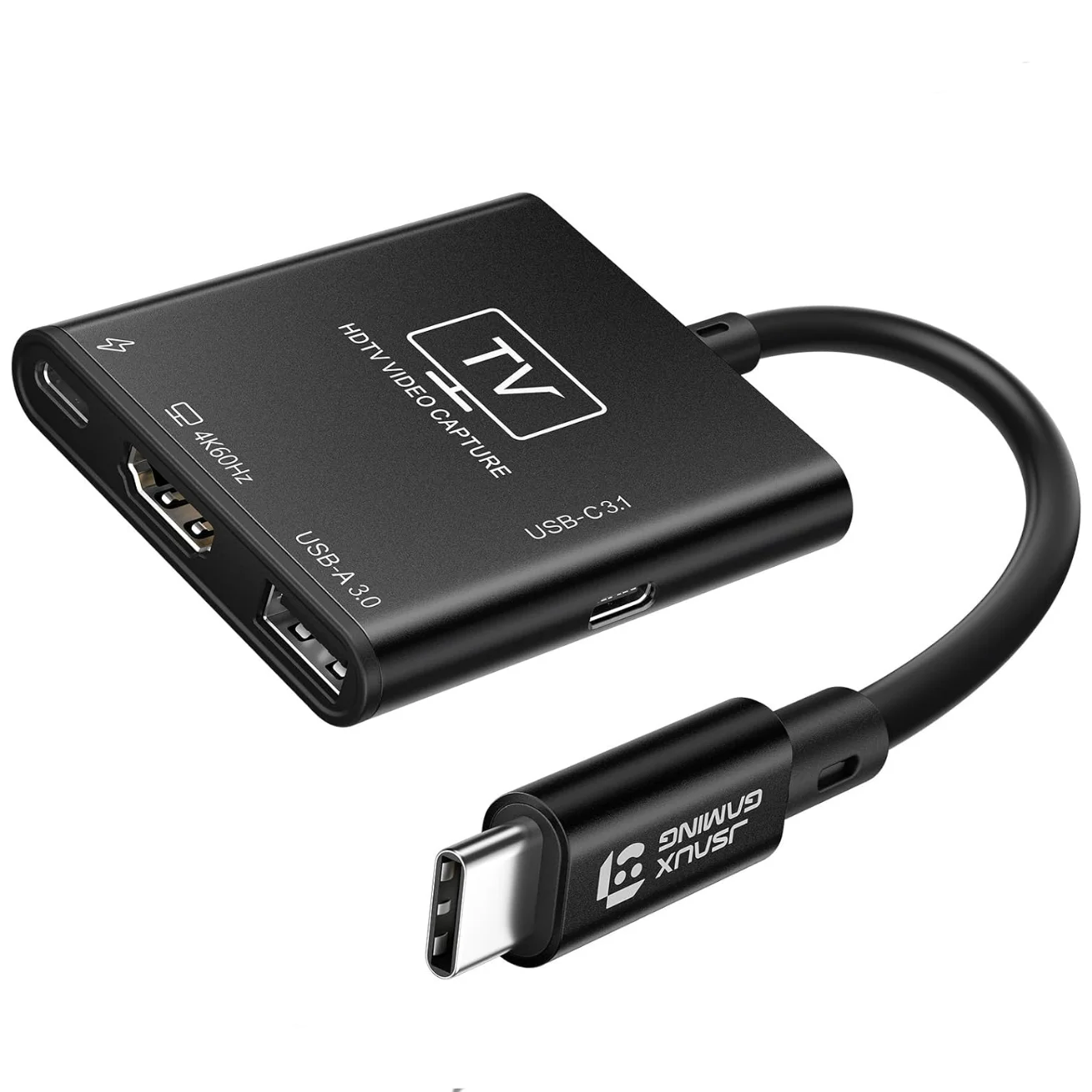4K 30FPS 1080P 60FPS USB-C Video Capture Card for Streaming, 100W Power Delivery, Type C to 4K USB3.0 Compatible with Steam Deck