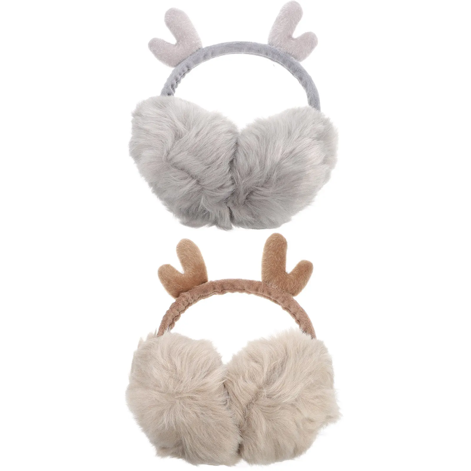 2pcs-christmas-antlers-earmuffs-soft-warm-winter-ear-warmers-ladies-xmas-outdoor-accessories-antlers-earmuffs-furry-earmuff