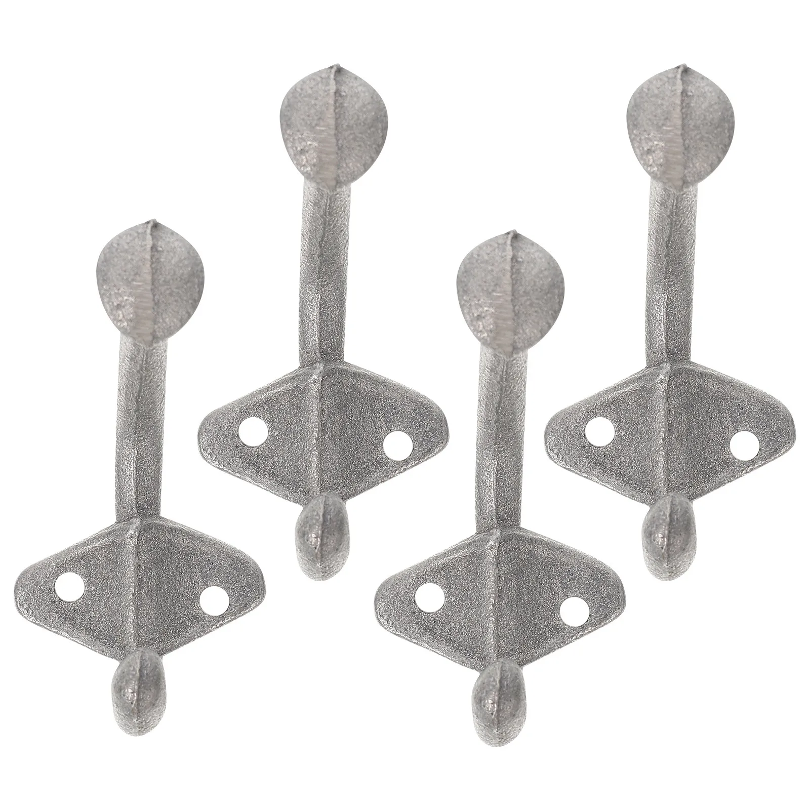 Cast Iron Wall Hooks 4 Piece Retro Coat Key Holder Compact Home Entryway Storage Organizer