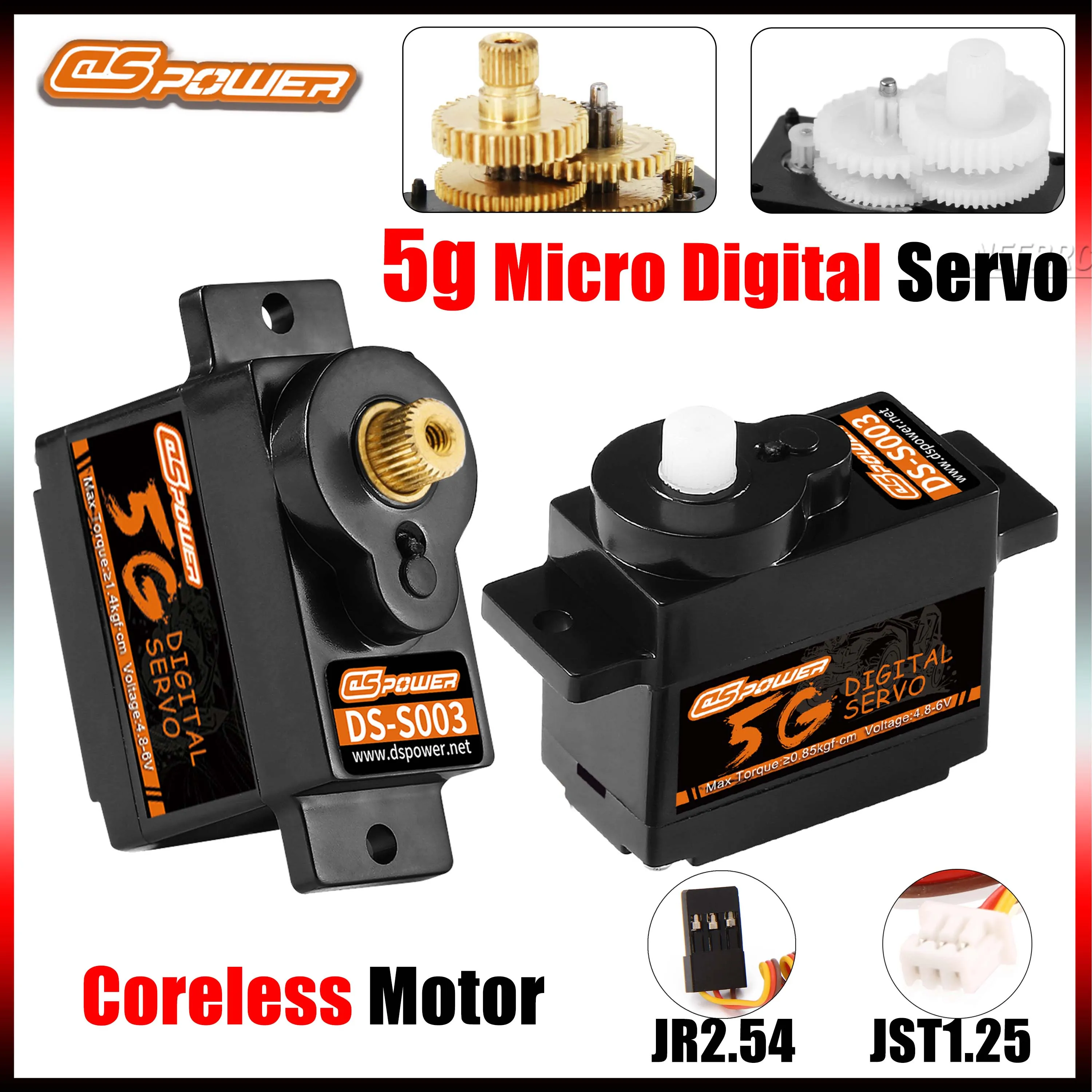 DSPOWER 5G Digitale Metallo/Plastica Gear Servo Motore Coreless per 1/28 RC Auto Aereo Ad Ala Fissa WLtoys K969 K989 K999 Mini ROBOT