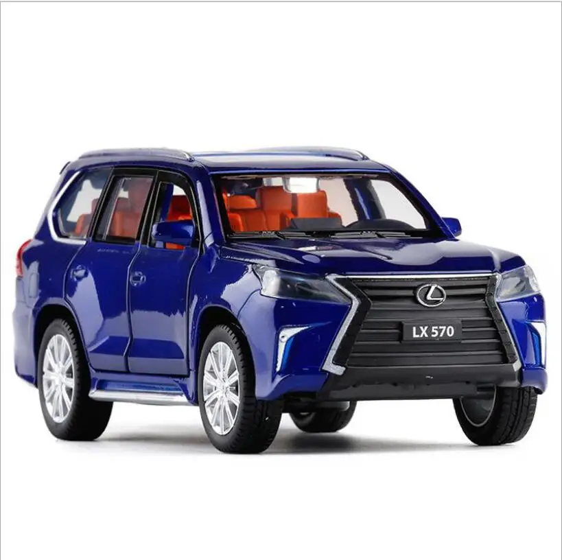 

1:32 Lexus LX570 SUV Alloy Car Model Metal Car Model Door Open Sound And Light Pull Back Toy Car Gifts For boys