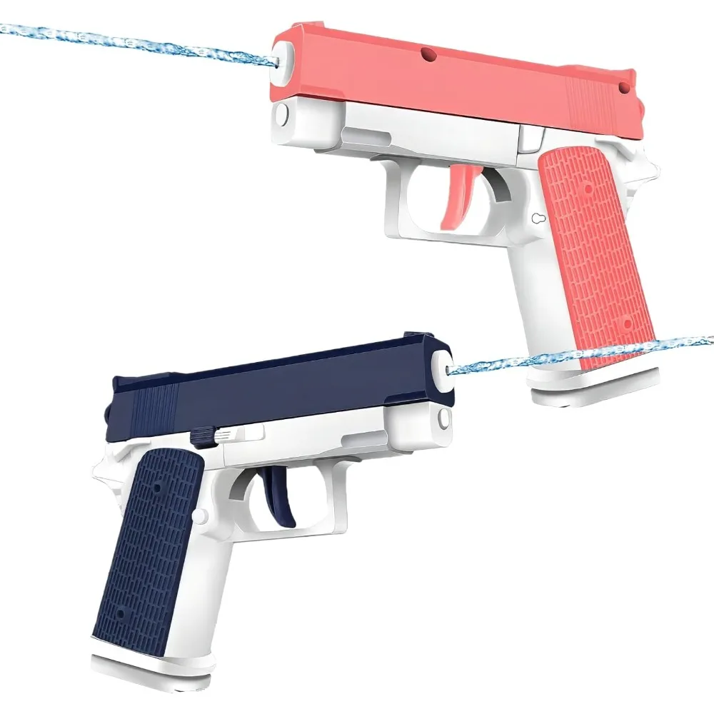 

Cool Small Manual Water Guns 2 Pack - Super Squirt Water Pistol Toys for Kids&Aldult, Summer Outdoor Beach Pool Play, No Battery
