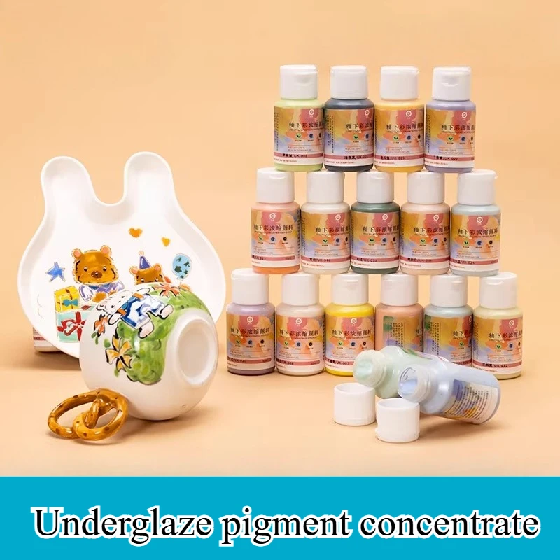 60ml Underglaze Concentrate Agent Handmade DIY Ultra-light Clay Stone Plastic Clay Making Ceramic Handicrafts Coloring Paints