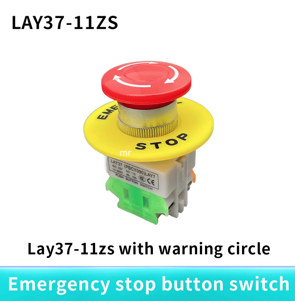 1NC DPST Notfall Stop Push Button Schalter AC 660 V 10A Schalter Ausrüstung Lift Aufzug Rast Self Lock Red Pilz