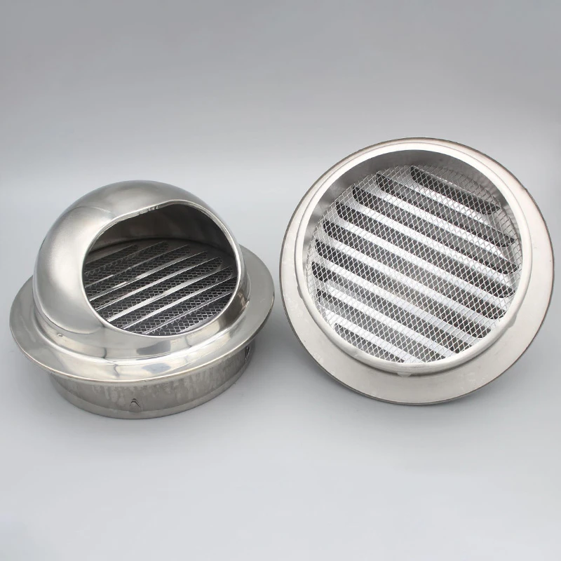 

Waterproof Round Air Vent Grille Silver Wall Ceiling Ducting Extractors Outlet Heating Cooling Cover Cap Exhaust Grille Cover