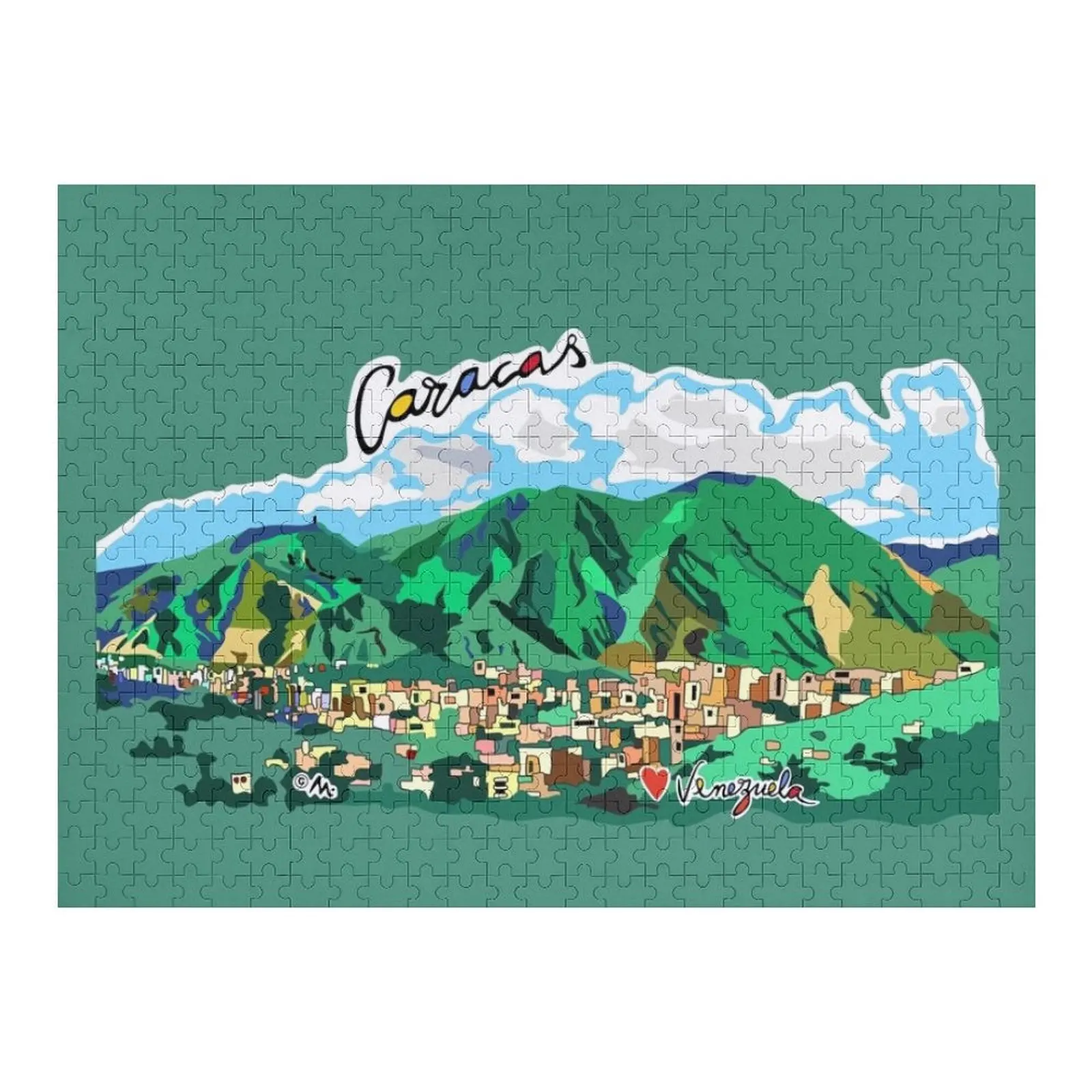 

Caracas, view of El ávila hill Jigsaw Puzzle Personalize Wood Adults Puzzle