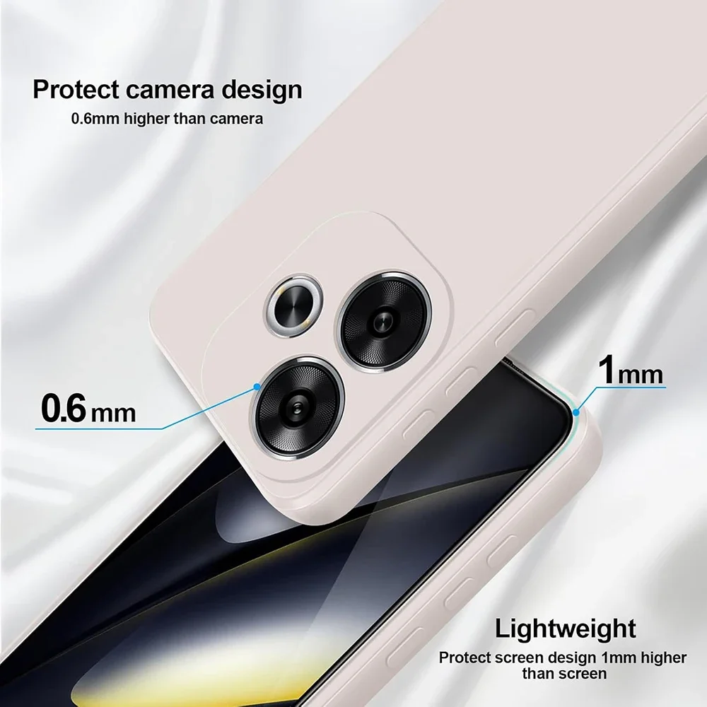 

Luxury Square Silicone Soft Case For Xiaomi POCO F7 X6 F6 X5 F4 X4 F5 X3 Pro 5G Candy Color Matte Cover Shockproof Shell Slim