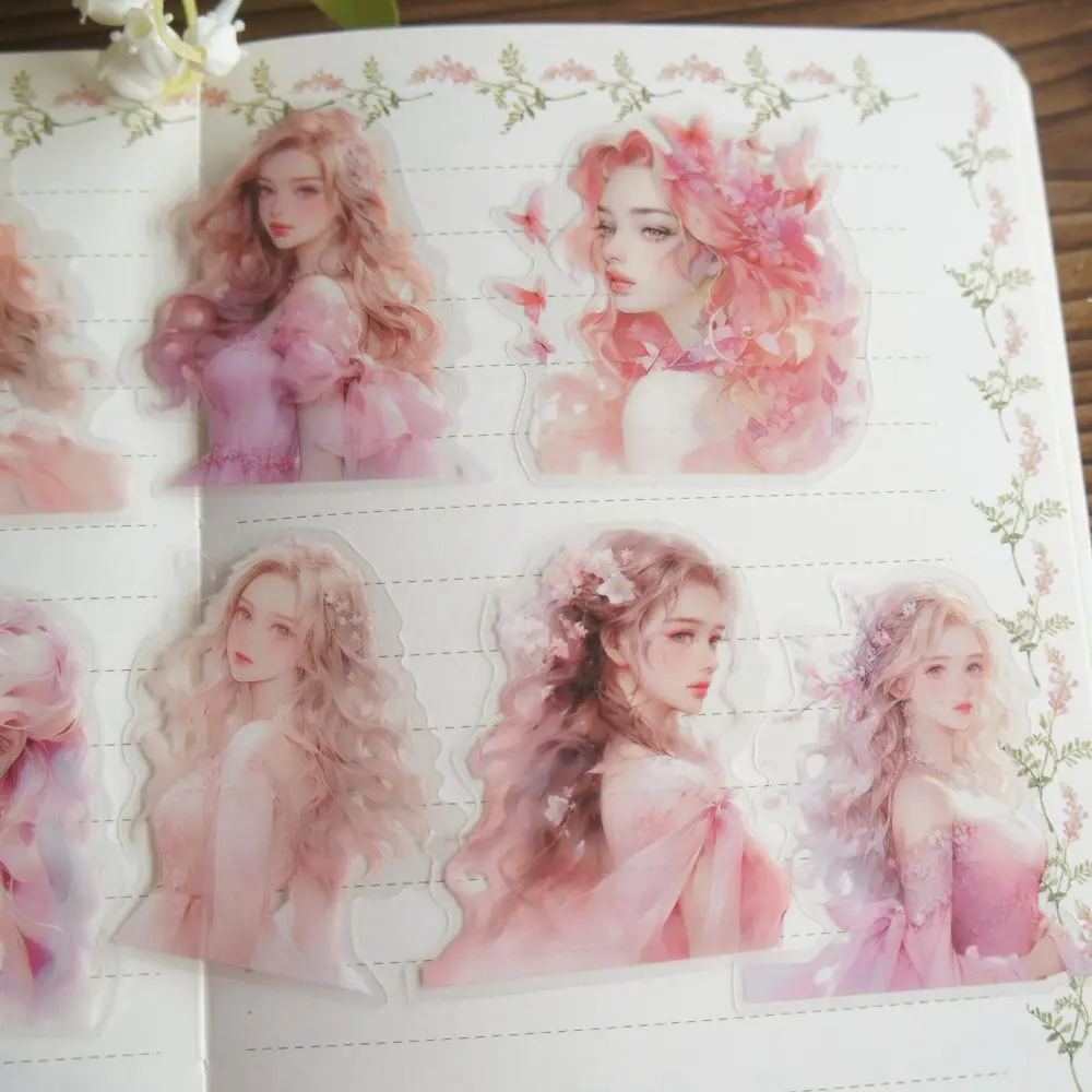 

28pcs Watercolor Painting Girl in The Breeze Style PVC Sticker Scrapbooking DIY Gift Packing Decoration Tag